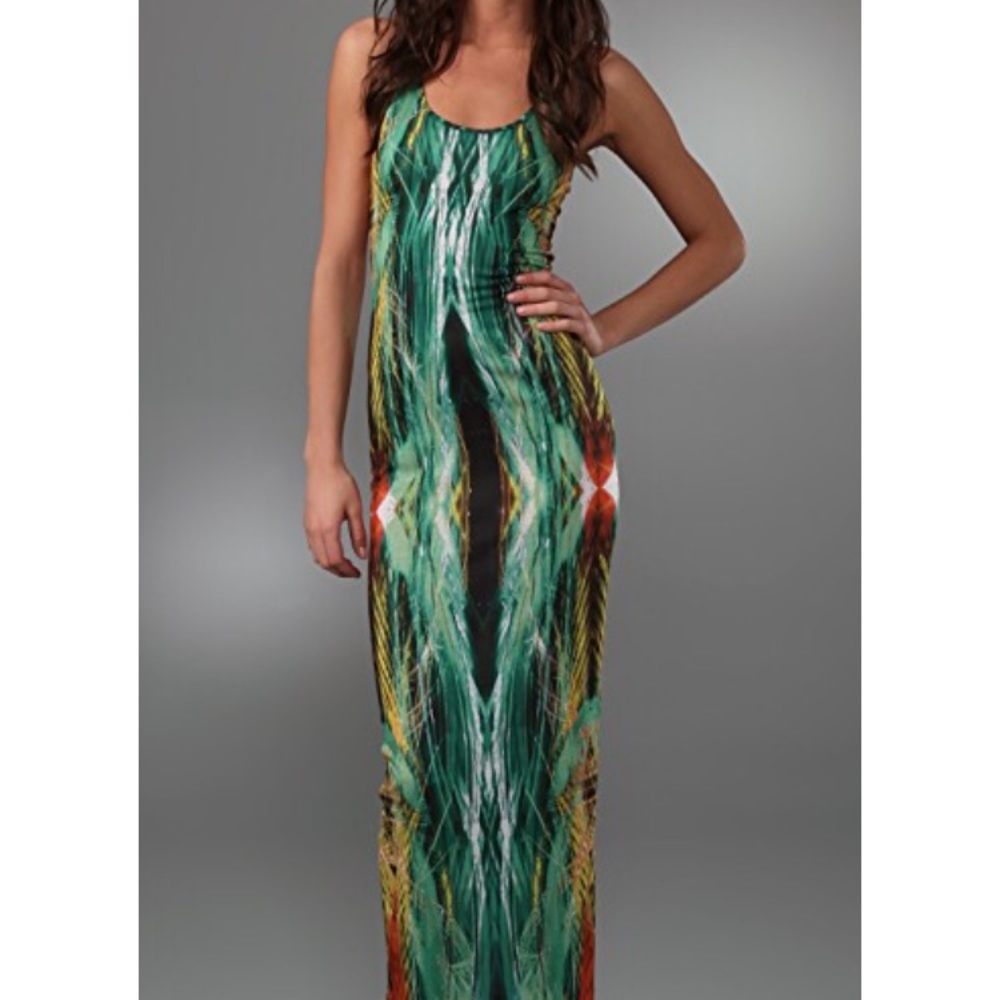 Torn by Ronny kobo Green maxi tank dress